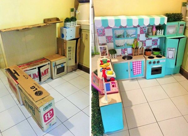 DIY: Φτιάξτε μόνες σας μια παιδική κουζίνα από χαρτόκουτα! | imommy.gr