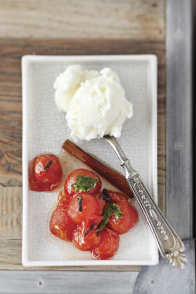 Γλυκό ντοματάκι με βασιλικό και παγωτό | imommy.gr
