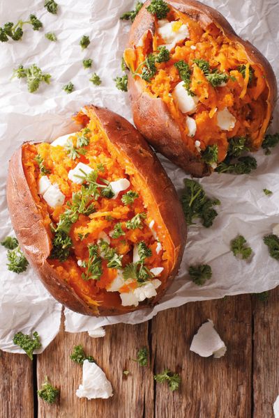 Ψητές γλυκοπατάτες με φέτα | imommy.gr